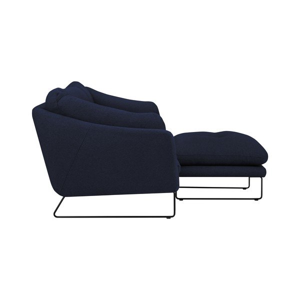 Set tmavě modé pohovky a sedacího pufu Windsor & Co Sofas Comet-image-2