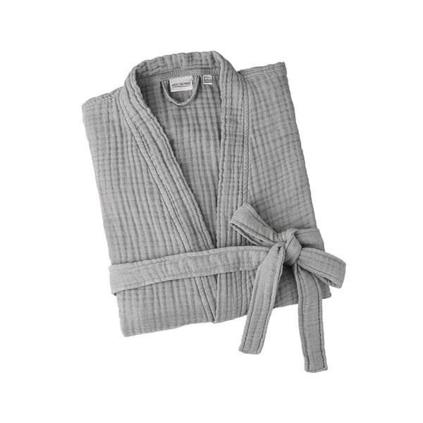 Šedý mušelínový župan velikost S/M Kimono – Foutastic-image-2