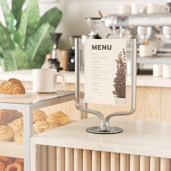 Kovový stojací rámeček ve stříbrné barvě 18x25 cm Wishbone – Umbra-image-1