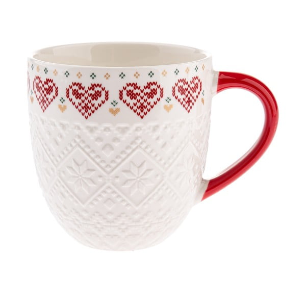 Bílý porcelánový hrnek s vánočním motivem 630 ml Knitting – Dakls