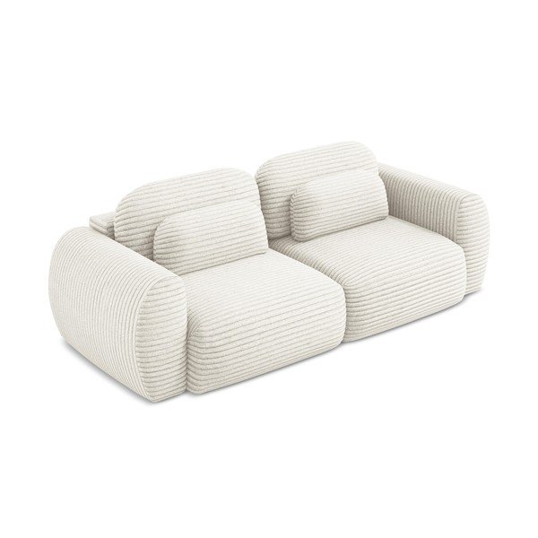 Béžová manšestrová rozkládací/s úložným prostorem pohovka 266 cm Kini – Makamii-image-2