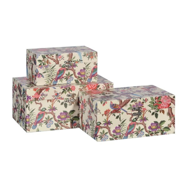 Sada 3 dekorativních krabic Faisan