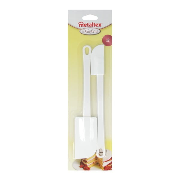 Sada 2 bílých plastových stěrek Metaltex-image-1