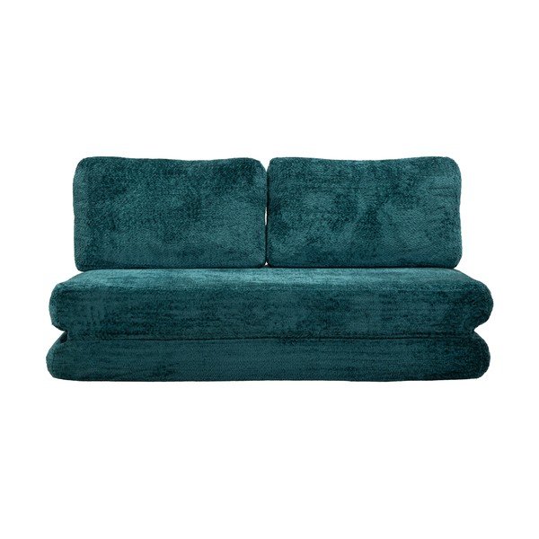 Zelenomodrá rozkládací pohovka z textilie bouclé 150 cm Faster – Mauro Ferretti