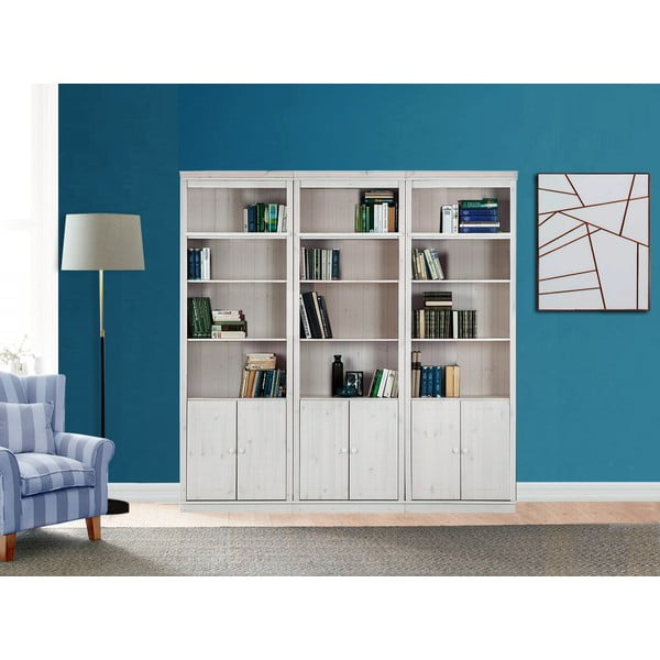 Bílá knihovna z borovicového dřeva 222x223 cm Anita – Støraa-image-2