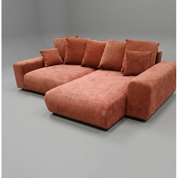 Rozkládací/s úložným prostorem rohová pohovka cihlová Luma - II. jakost – Ropez-image-2