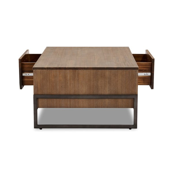 Hnědý konferenční stolek z masivního dřeva Furnhouse Mallorca, 120 x 75 cm-image-4