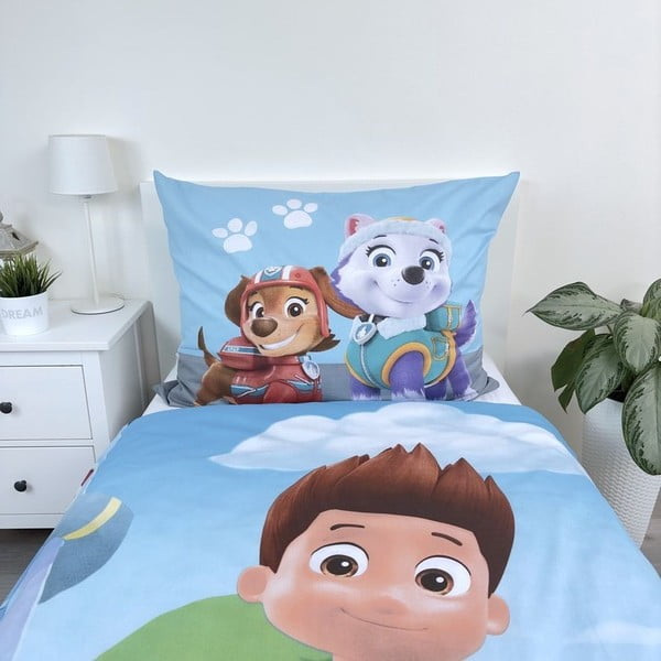 Modré bavlněné dětské povlečení na jednolůžko 140x200 cm Paw Patrol – Jerry Fabrics-image-4