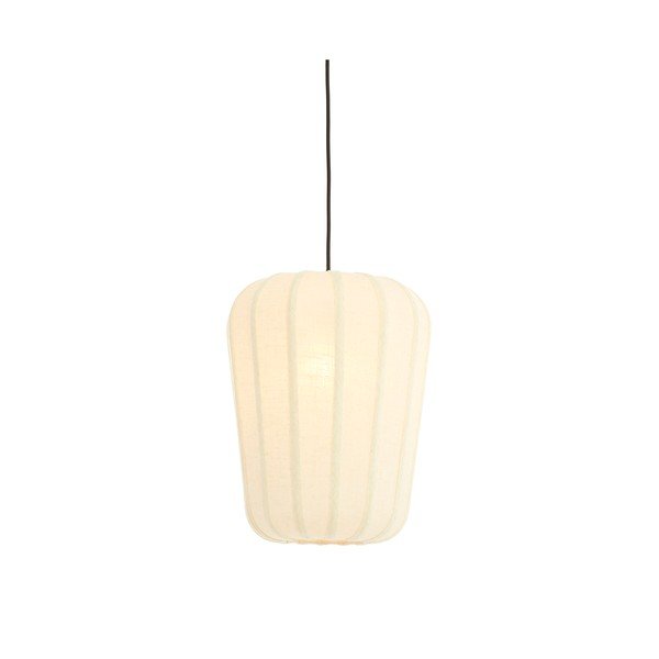 Bílé závěsné svítidlo s textilním stínidlem ø 10 cm Bibury – Light & Living-image-1