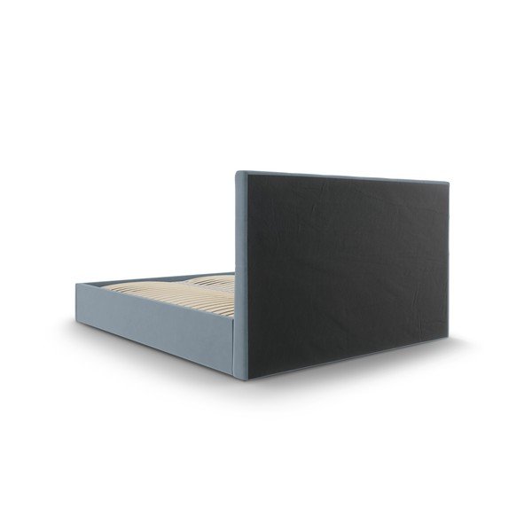 Světle modrá čalouněná dvoulůžková postel s úložným prostorem s roštem 180x200 cm Nerin – Mazzini Beds-image-4