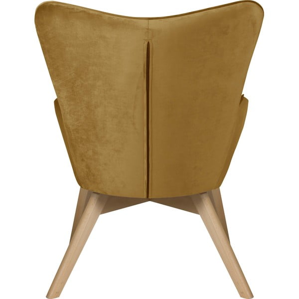Sametové křeslo v hořčicové barvě Niko – Ropez-image-4