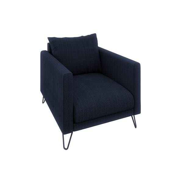 Tmavě modré žinylkové křeslo Freya – Ropez