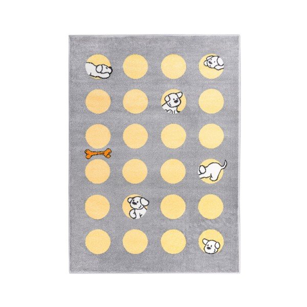 Žluto-šedý koberec Mazzini Sofas Puppy, 160 x 230 cm