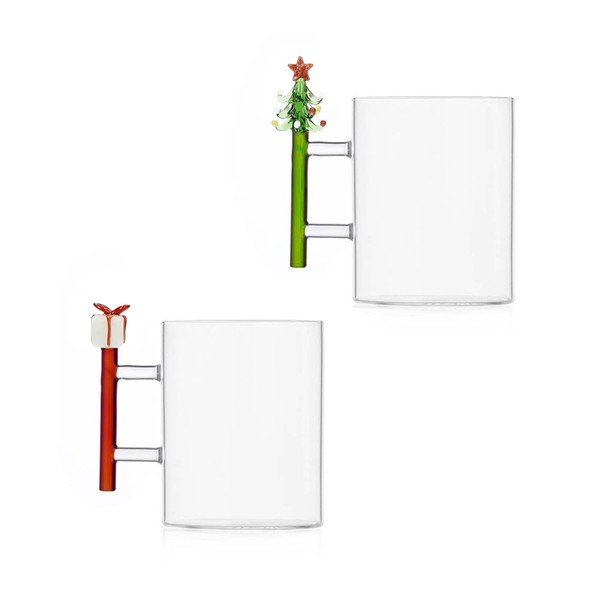 Skleněné hrnky v sadě 2 ks s vánočním motivem 450 ml Long Live Xmas – Brandani