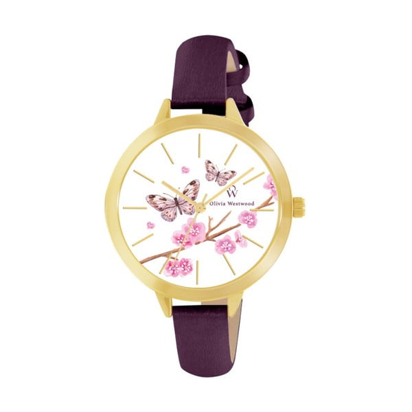 Dámské hodinky s řemínkem v tmavě fialové barvě Olivia Westwood Hula