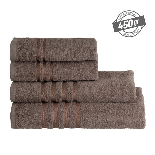 Hnědá froté bavlněná osuška 70x140 cm Simple – Casa Selección-image-4