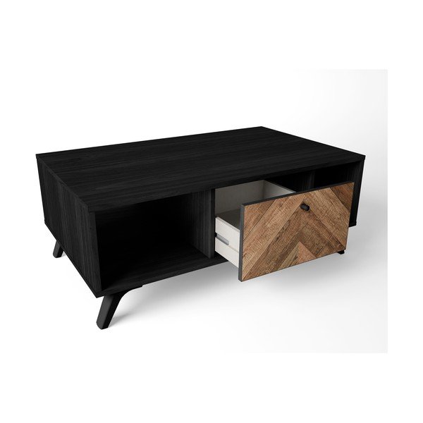 Černý konferenční stolek 60x100 cm Chevrons – Marckeric-image-3