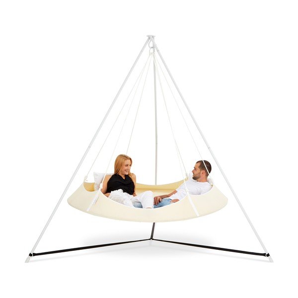Krémová zahradní houpačka se stojanem – Hangout Pod-image-2