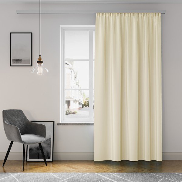 Béžový závěs AmeliaHome Pleat, 140 x 250 cm-image-1