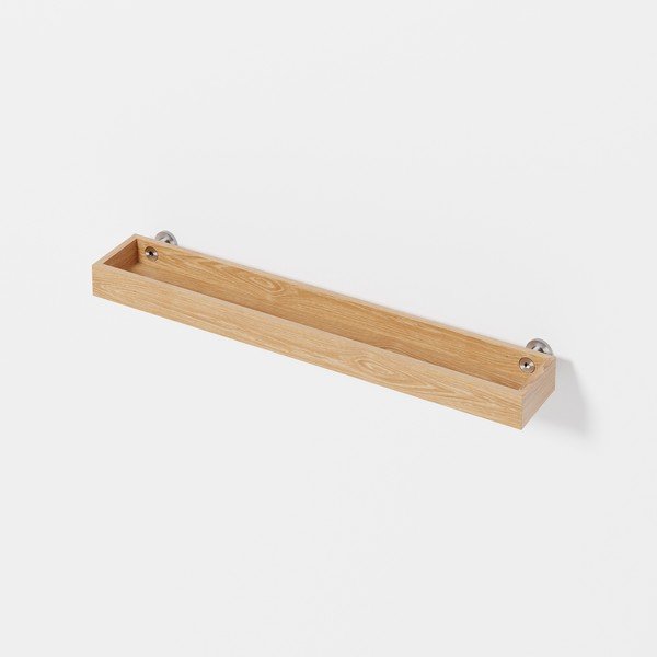 Nástěnná koupelnová police z dubového dřeva Wireworks Yoku-image-1