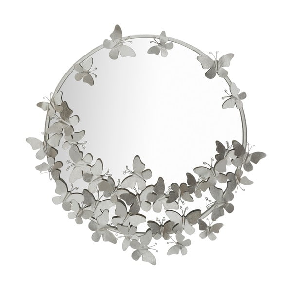 Nástěnné zrcadlo ve stříbrné barvě Mauro Ferretti Round Silver, ø 74 cm