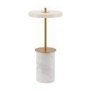 Krémová mramorová LED stmívatelná stolní lampa s kovovým stínidlem (výška 25,5 cm) Asteria Move Mini – UMAGE