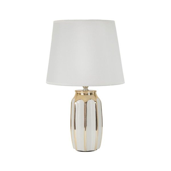 Bílá/ve zlaté barvě keramická stolní lampa s textilním stínidlem (výška 40,5 cm) Cassy – Mauro Ferretti