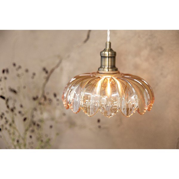 Závěsné svítidlo v mosazno-jantarové barvě se skleněným stínidlem ø 25,5 cm Kurage – Markslöjd-image-3