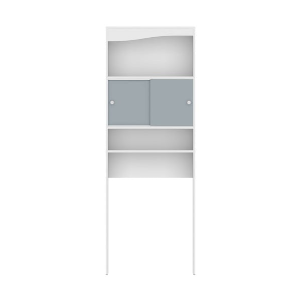 Šedo-bílá skříňka nad pračku/WC 64x177 cm Wave – TemaHome