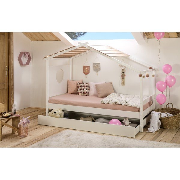 Bílá dětská postel s výsuvnou zásuvkou Marckeric Nayah, 90 x 190 cm-image-1