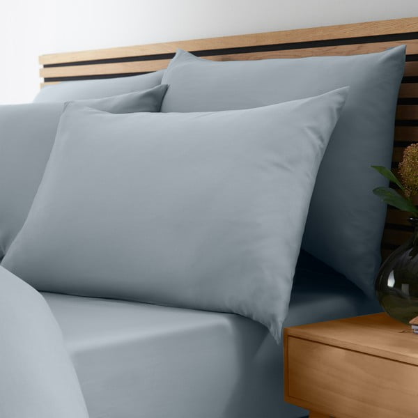 Modrošedé napínací prostěradlo z mikrovlákna 135x190 cm So Soft Easy Iron – Catherine Lansfield-image-1