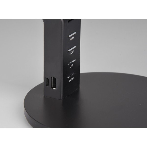 Matně černá LED stmívatelná stolní lampa (výška 40 cm) Ava – Trio-image-3