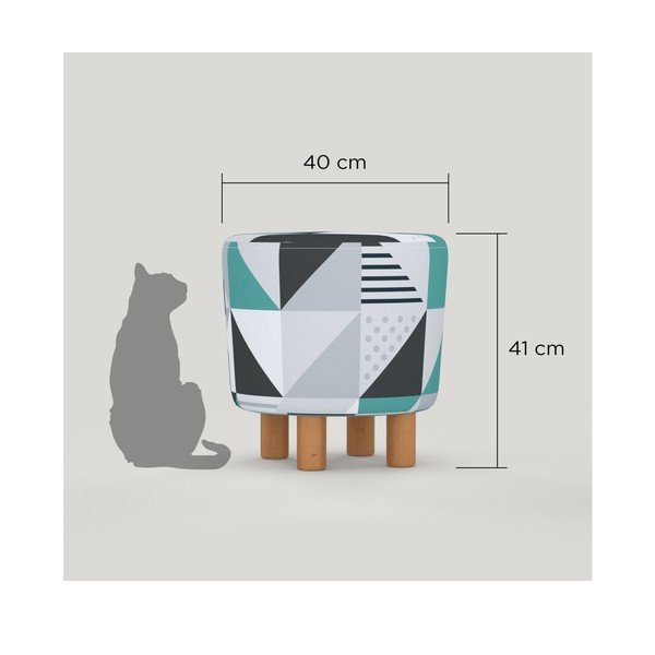 Taburet s dřevěnými nohami Cono Pete, ⌀ 41 cm-image-1