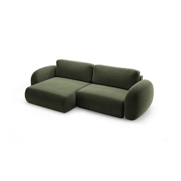 Zelená žinylková rozkládací/s úložným prostorem rohová pohovka Tonale – Cosmopolitan Design-image-2