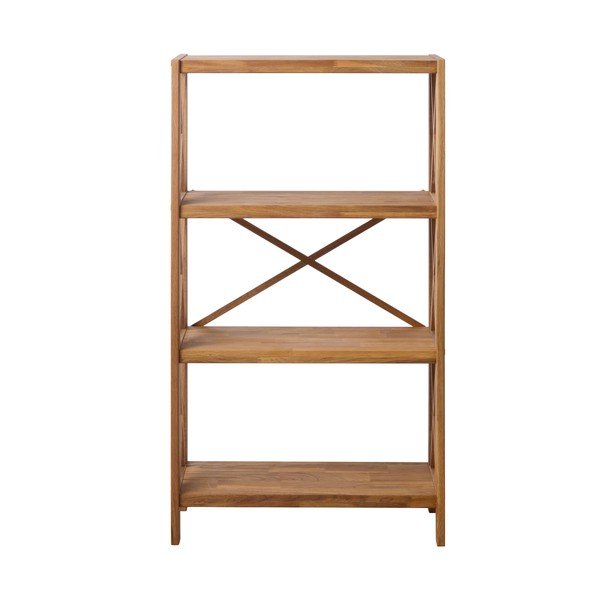 Regál z dubového dřeva v přírodní barvě 70x124 cm X-Shelf – Unique Furniture