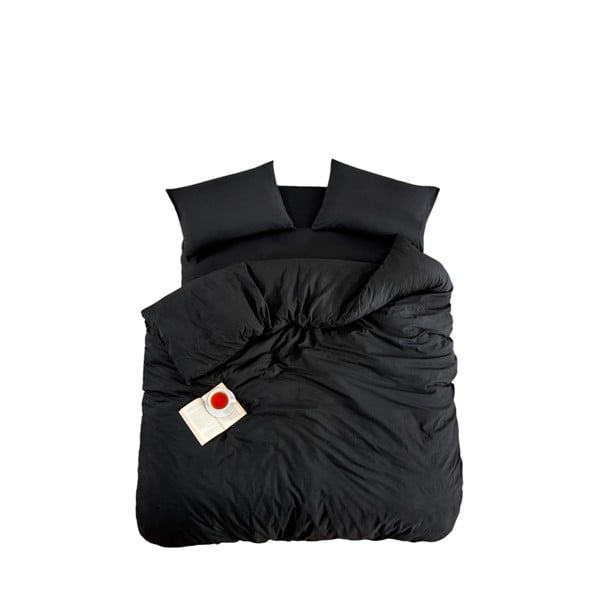 Černé povlečení na dvoulůžko/prodloužené s prostěradlem/4dílné 200x220 cm Classic – Mila Home