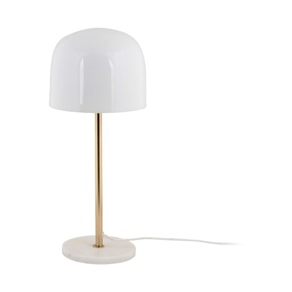 Bílá stolní lampa s kovovým stínidlem (výška 50 cm) Manta – Leitmotiv