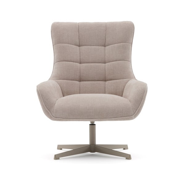 Béžové otočné žinylkové křeslo Teryl – Kave Home-image-1