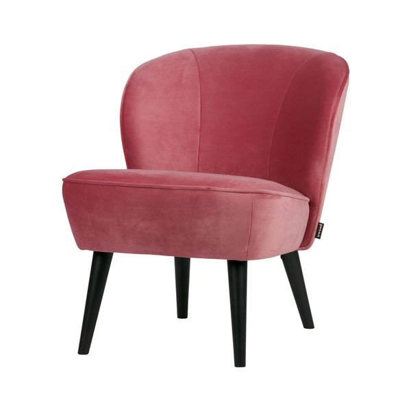 Růžové křeslo WOOOD Sara Velvet