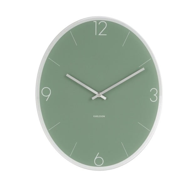 Zelené nástěnné hodiny Karlsson Elliptical