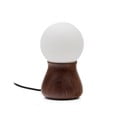 Tmavě hnědá stolní lampa z kaučukového dřeva (výška 26 cm) Okeni – Kave Home