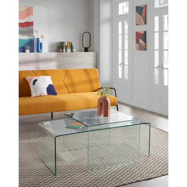 Skleněný konferenční stolek 50x110 cm Burano – Kave Home-image-1