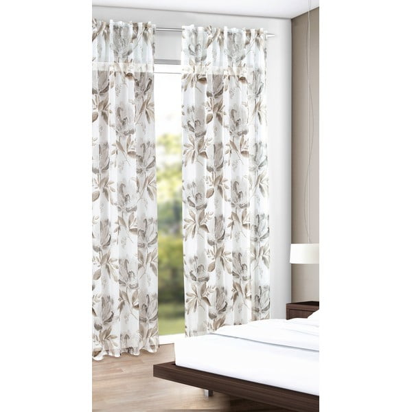 Bílo-hnědý závěs 135x245 cm – Sehlbach-image-1