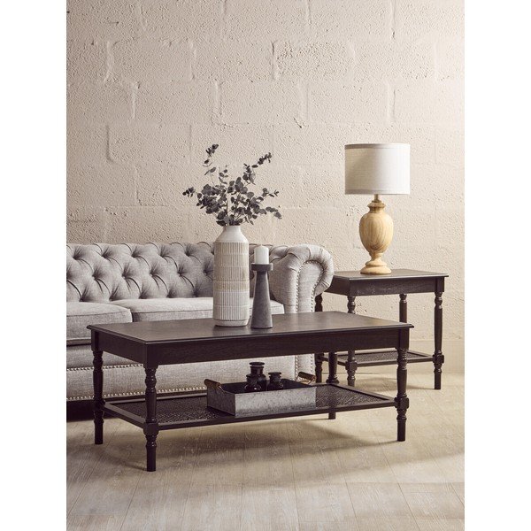 Černý konferenční stolek 60x120 cm Heritage – Premier Housewares-image-1
