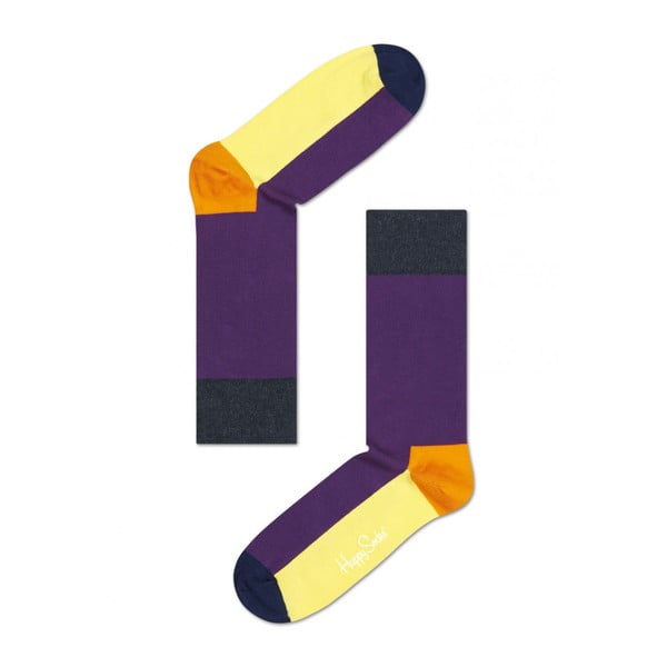 Ponožky Happy Socks Yellow and Purple vel. 41-46