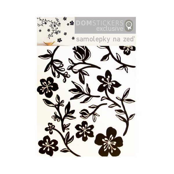 Samolepka na zeď Černé květiny-image-1