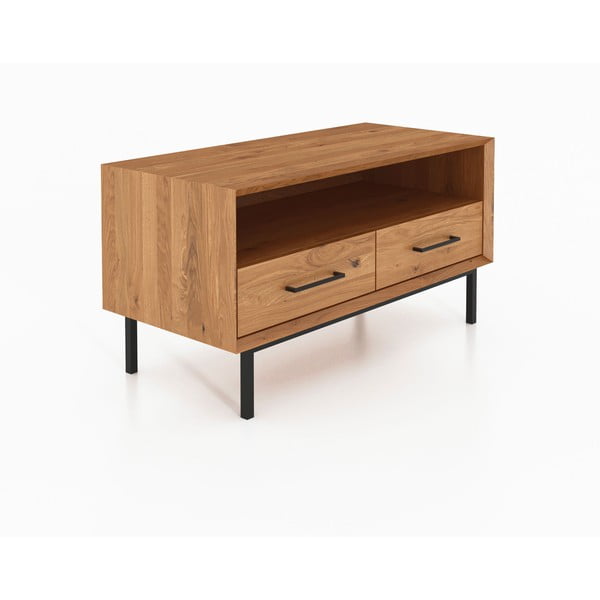 TV stolek z dubového dřeva v přírodní barvě 90x50 cm Abies – The Beds-image-2