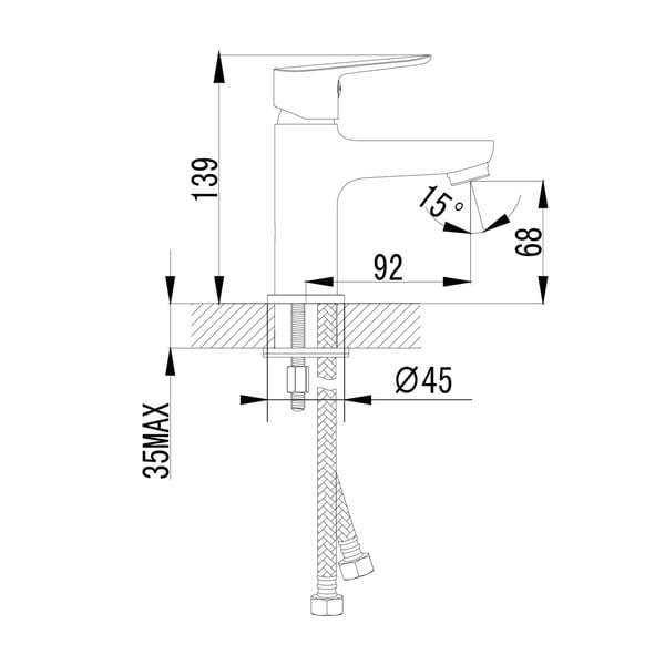 Stojánková umyvadlová baterie v leskle stříbrné barvě Small – Sapho-image-1