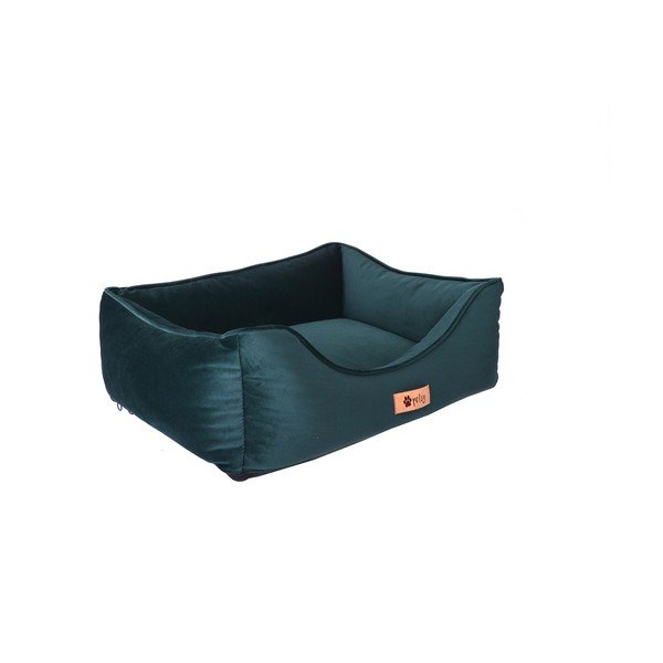 Tmavě zelený sametový pelíšek 55x42 cm Royal - Petsy-image-3