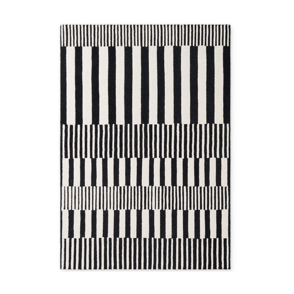 Černobílý ručně tkaný vlněný koberec 160x230 cm Stryve Pulse – Elle Decoration